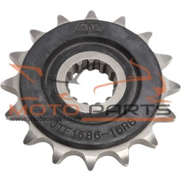 JTF1586.16RB FRONT RUBBER CUSHIONED SPROCKET 16 TEETH 525 PITCH NATURAL SCM420 CHROMOLY STEEL ALLOY