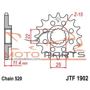 JTF1902.13 FRONT REPLACEMENT SPROCKET 13 TEETH 520 PITCH NATURAL SCM420 CHROMOLY STEEL ALLOY