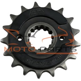 JTF339.17RB FRONT RUBBER CUSHIONED SPROCKET 17 TEETH 530 PITCH NATURAL SCM420 CHROMOLY STEEL ALLOY