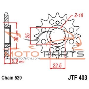 JTF403.13 FRONT REPLACEMENT SPROCKET 13 TEETH 520 PITCH NATURAL SCM420 CHROMOLY STEEL ALLOY