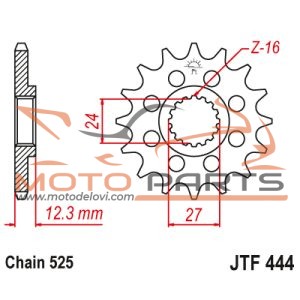 JTF444.17 FRONT REPLACEMENT SPROCKET 17 TEETH 525 PITCH NATURAL CHROMOLY STEEL