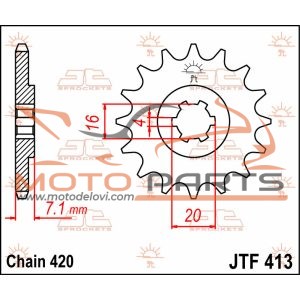 JTF416.14 FRONT REPLACEMENT SPROCKET 14 TEETH 428 PITCH NATURAL STEEL