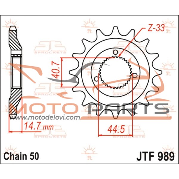 JTF989.21 FRONT REPLACEMENT SPROCKET 21 TEETH 530 PITCH NATURAL CHROMOLY STEEL ALLOY
