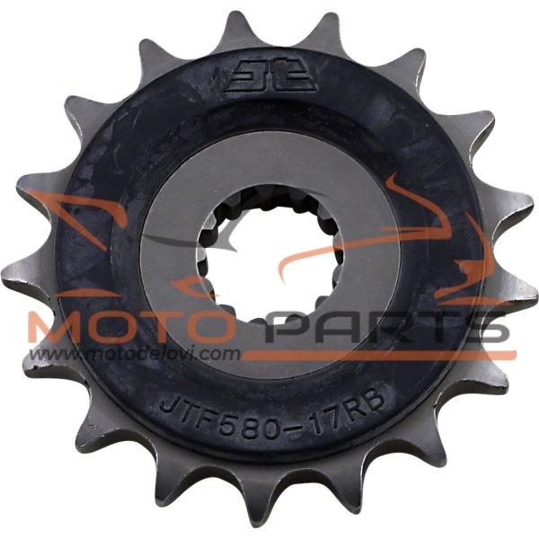 JTF580.17RB FRONT RUBBER CUSHIONED SPROCKET 17 TEETH 530 PITCH NATURAL SCM420/20CRMO CHROMOLY STEEL A
