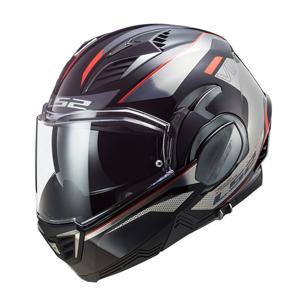 509002412L#1 LS2 FLIP UP FF900 VALIANT II HUB CRNO TITANIUM SA NAOČARIMA