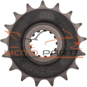 JTF579.17RB FRONT RUBBER CUSHIONED SPROCKET 17 TEETH 530 PITCH NATURAL SCM420 CHROMOLY STEEL ALLOY