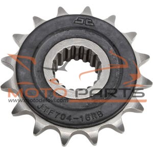 JTF704.16RB FRONT RUBBER CUSHIONED SPROCKET 16 TEETH 525 PITCH NATURAL SCM420 CHROMOLY STEEL ALLOY