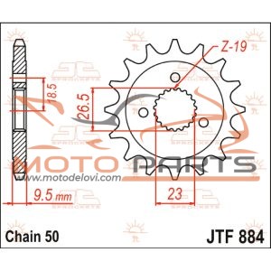 JTF884.21 FRONT REPLACEMENT SPROCKET 21 TEETH 530 PITCH NATURAL CHROMOLY STEEL ALLOY